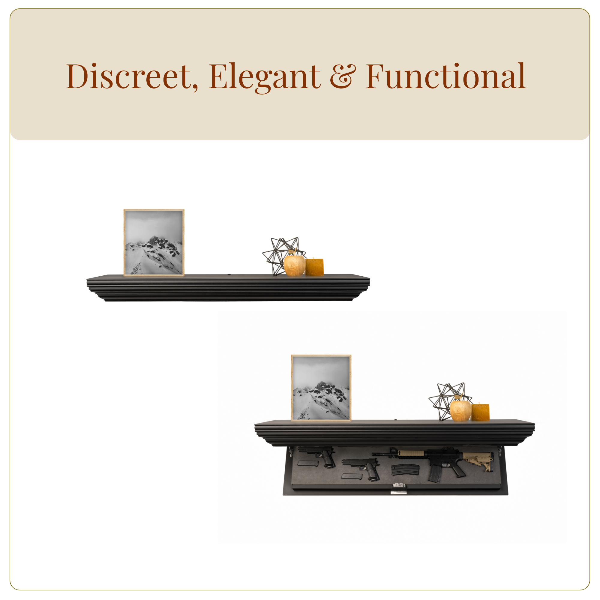 Bravo Rifle Concealment Shelf (Night Black)