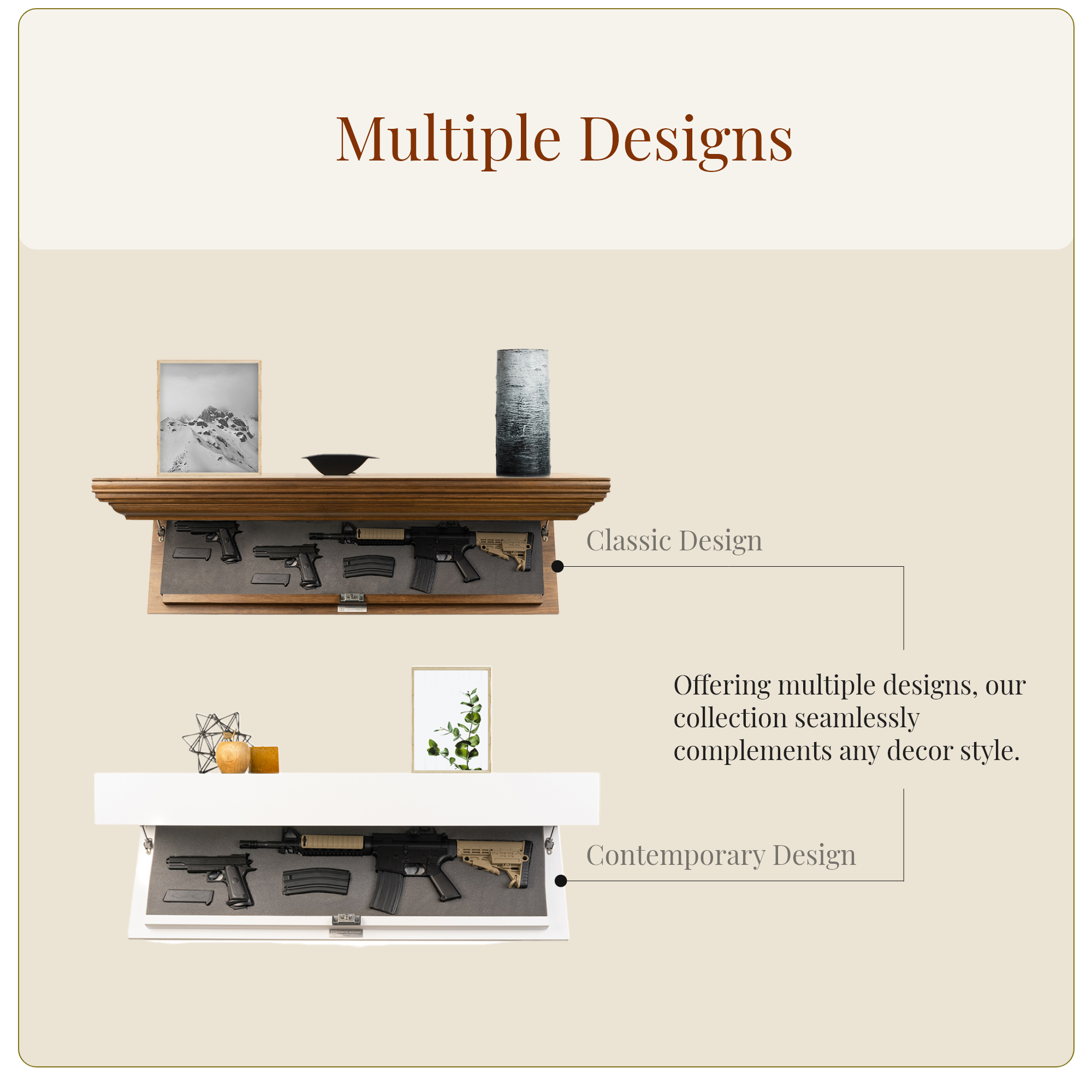 Bravo Rifle Concealment Shelf (Espresso)
