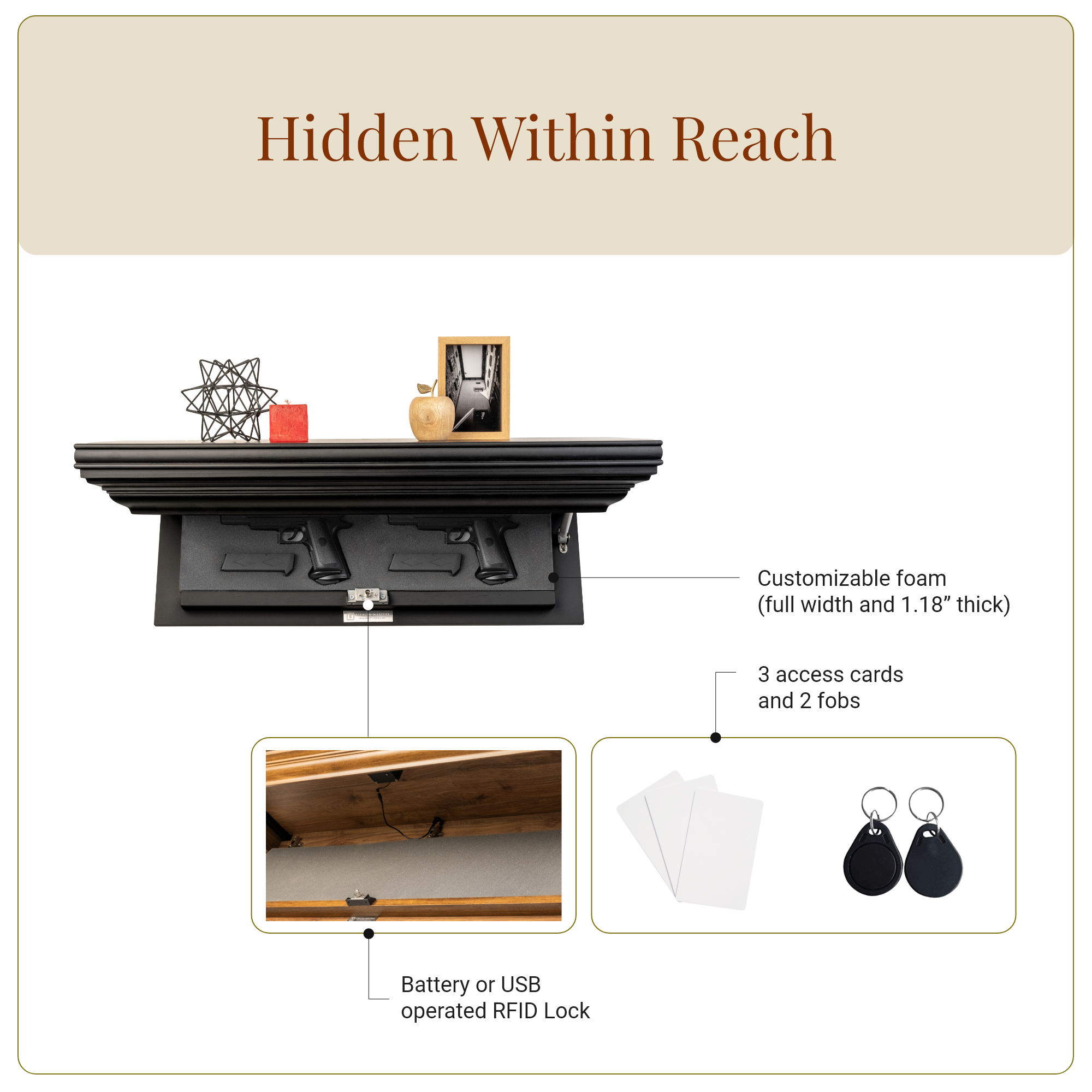 Bravo Handguns Concealment Shelf (Night Black)