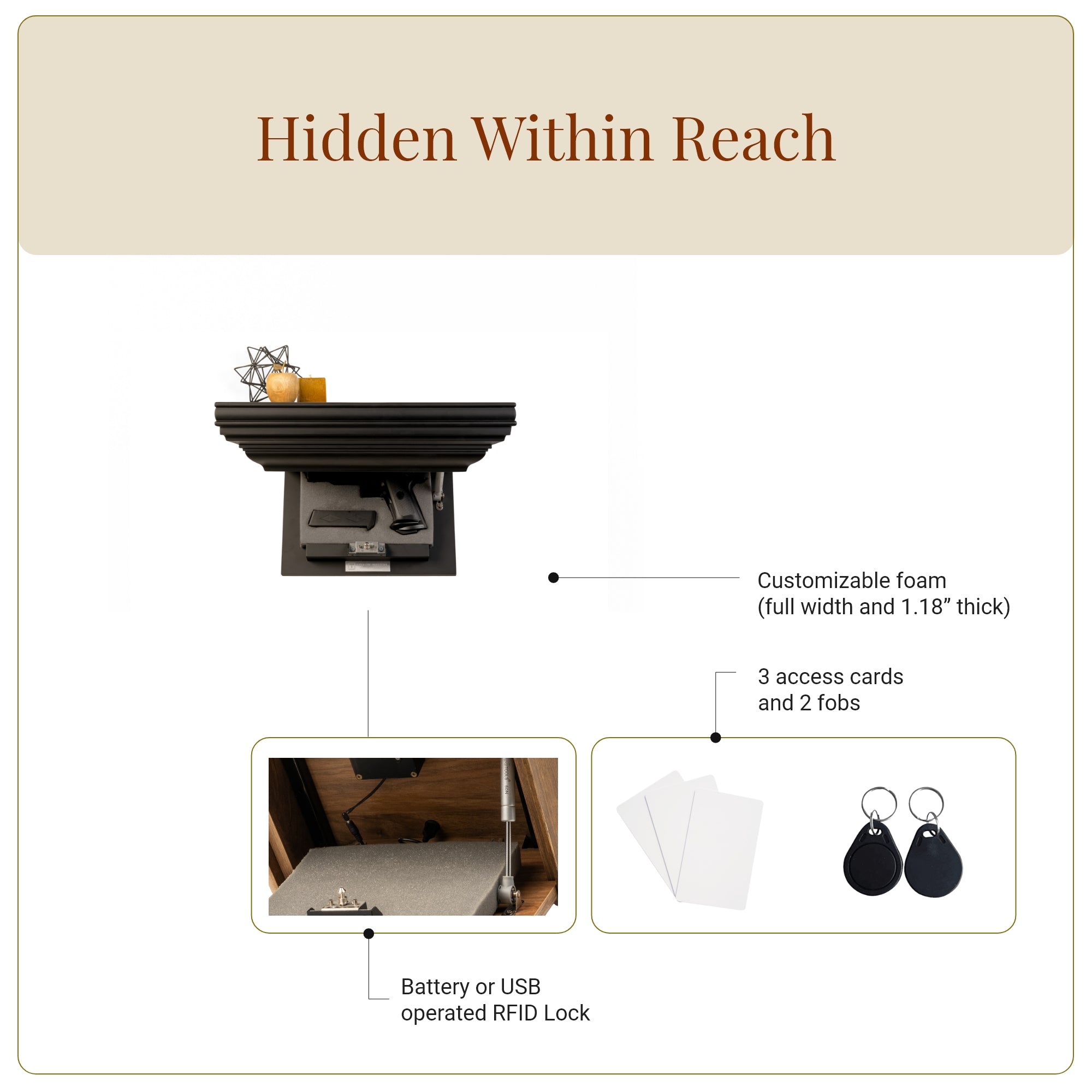 Bravo Pistol Concealment Shelf (Night Black)