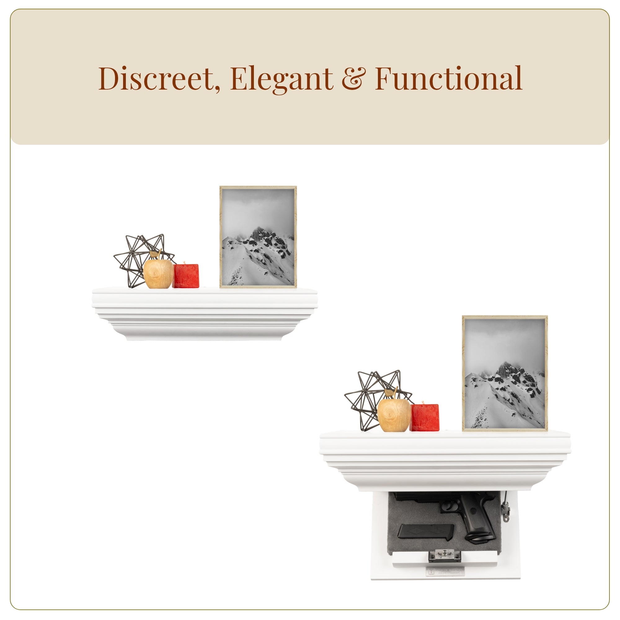 Bravo Pistol Concealment Shelf (Brilliant White)