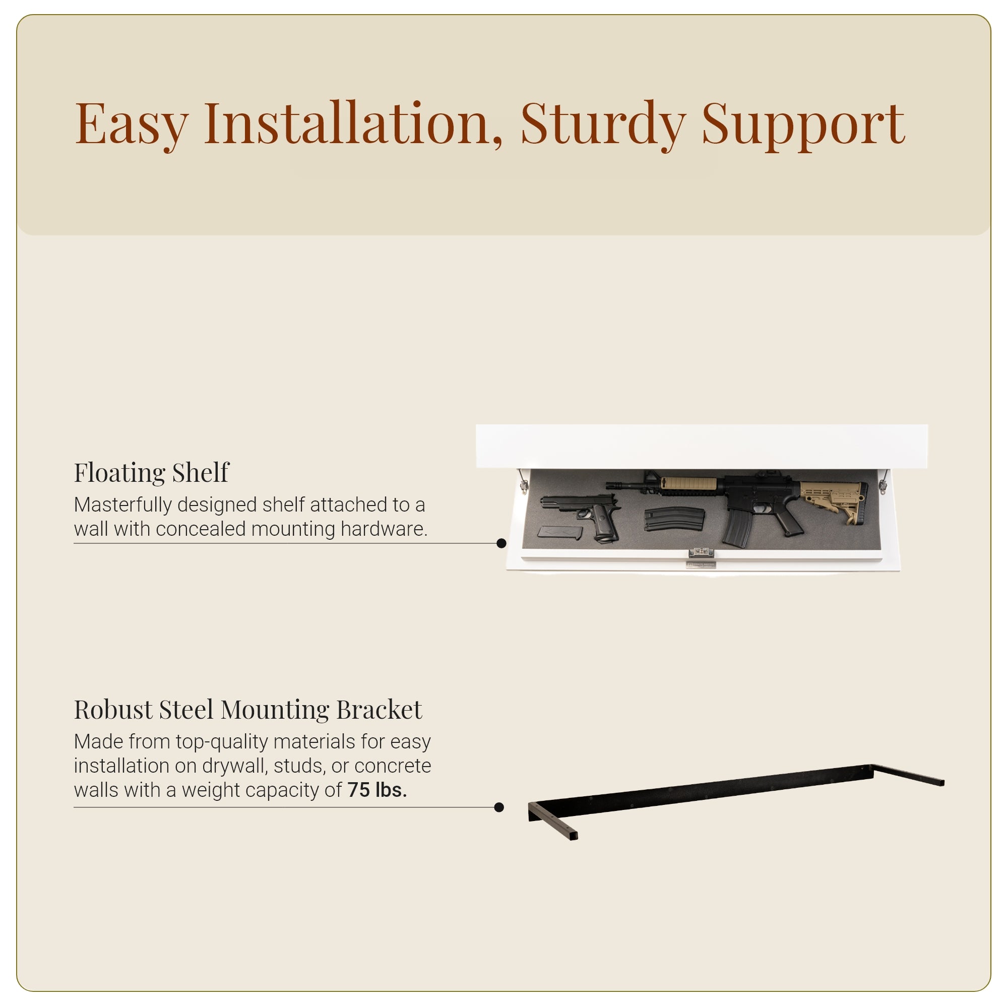 Yankee Rifle Concealment Shelf (Brilliant White)