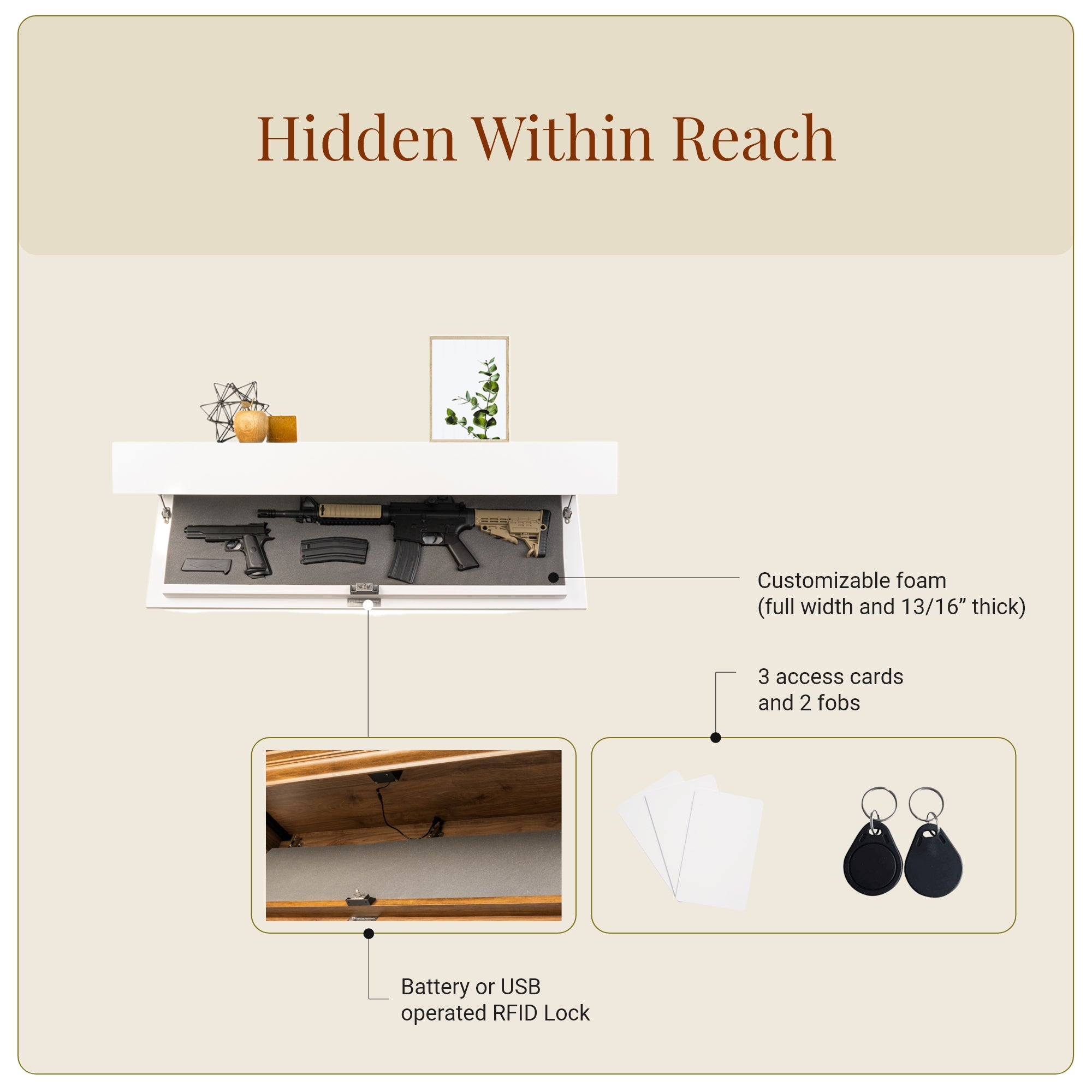 Yankee Rifle Concealment Shelf (Brilliant White)