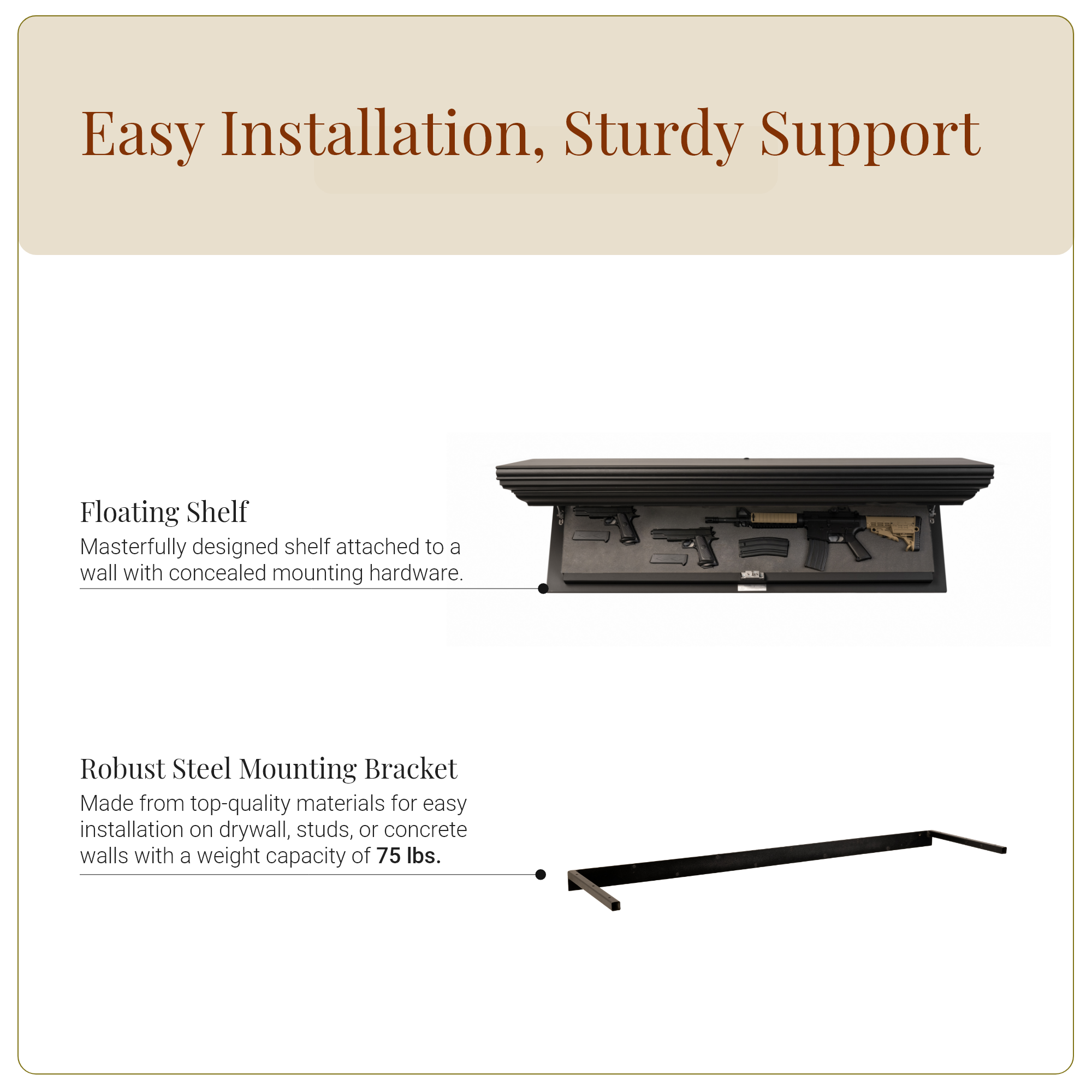 Bravo Large Concealment Shelf (Night Black)