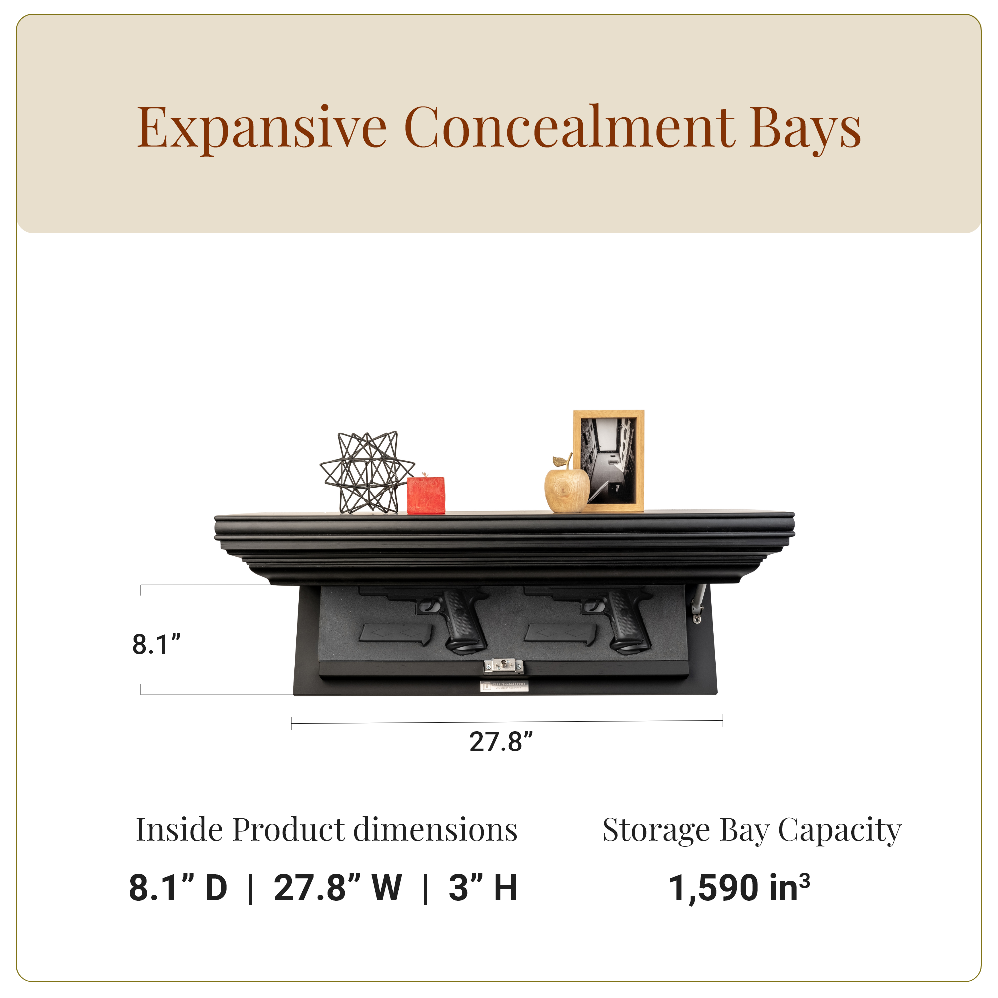 Bravo Medium Concealment Shelf (Night Black)