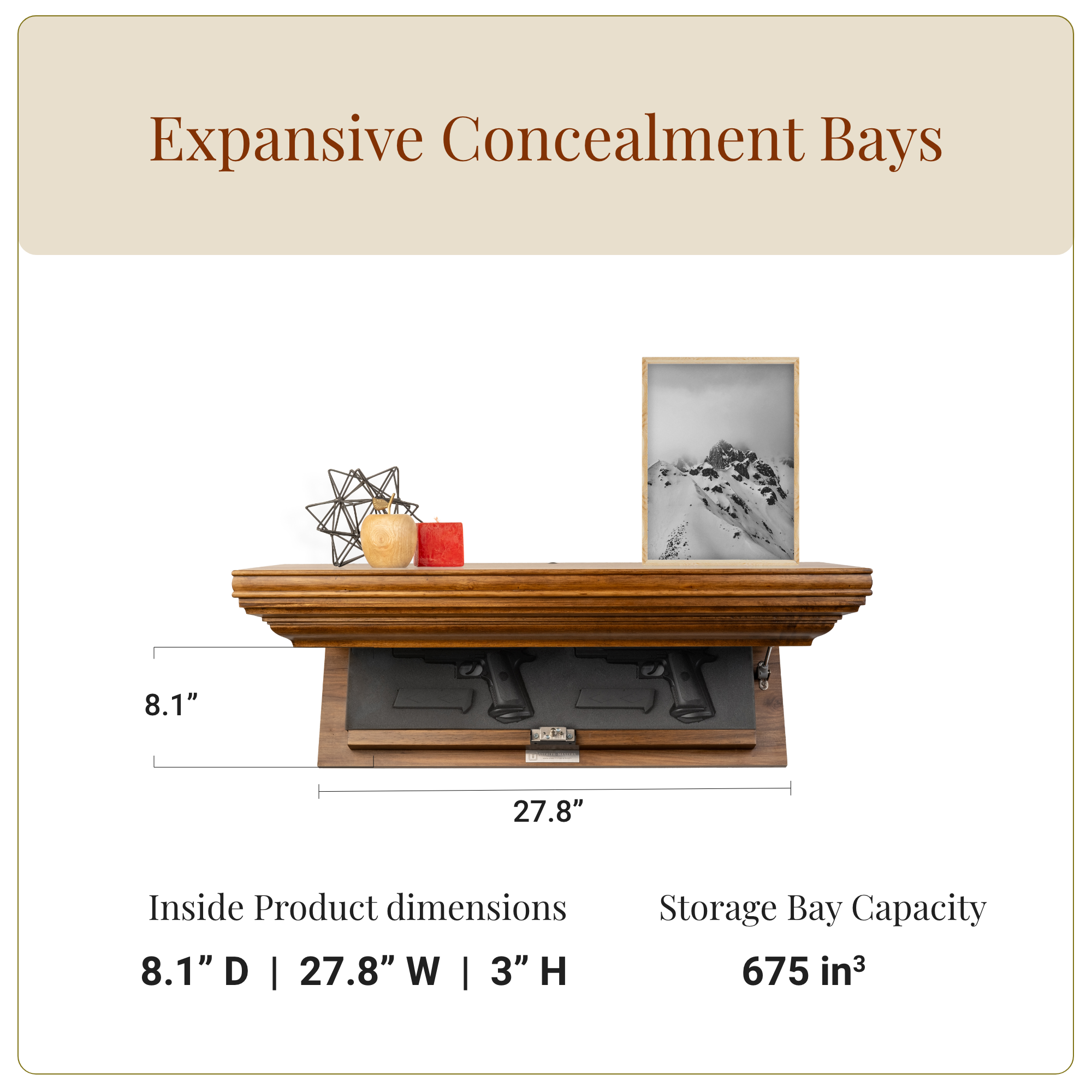 Bravo Handguns Concealment Shelf (Espresso)