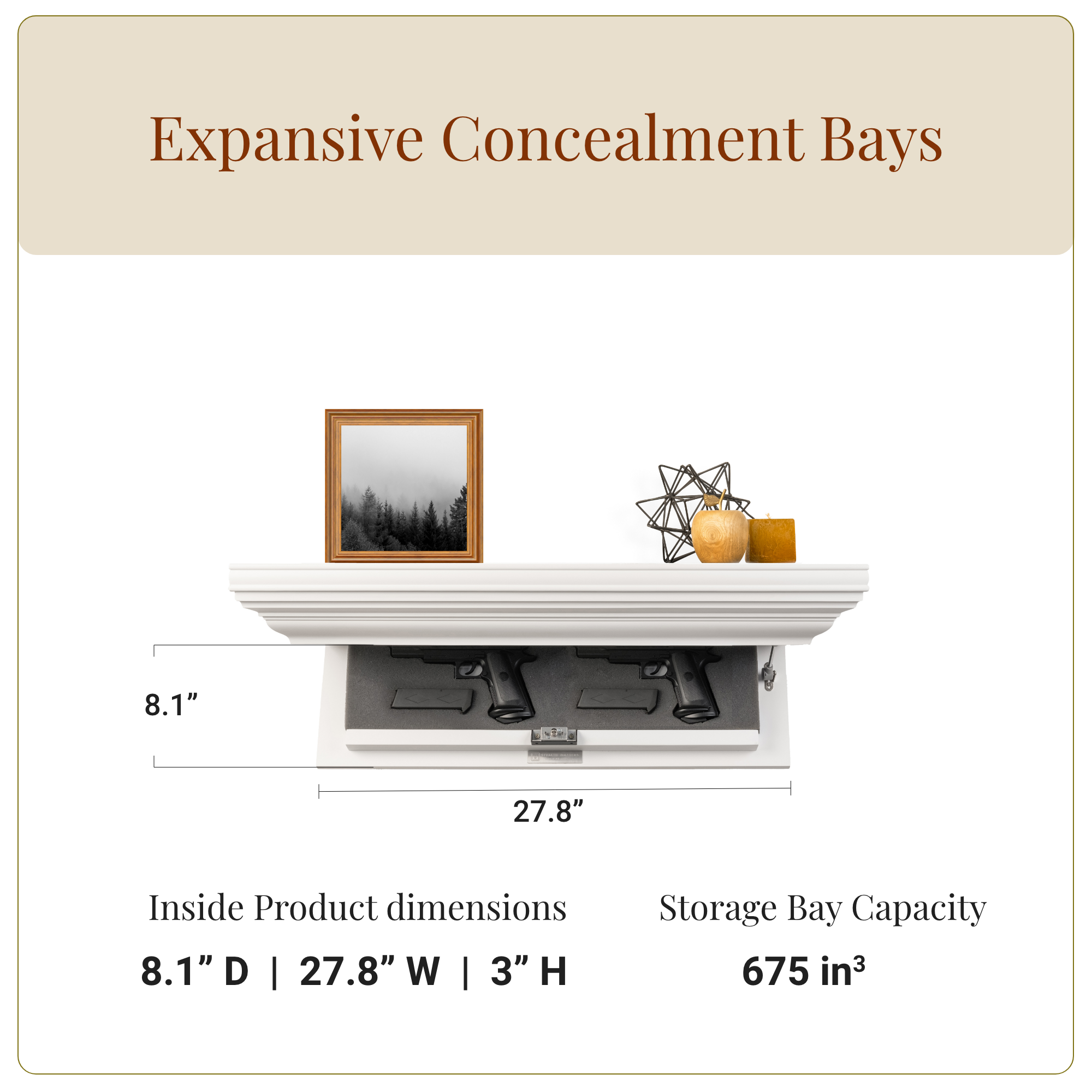 Bravo Handguns Concealment Shelf (Brilliant White)