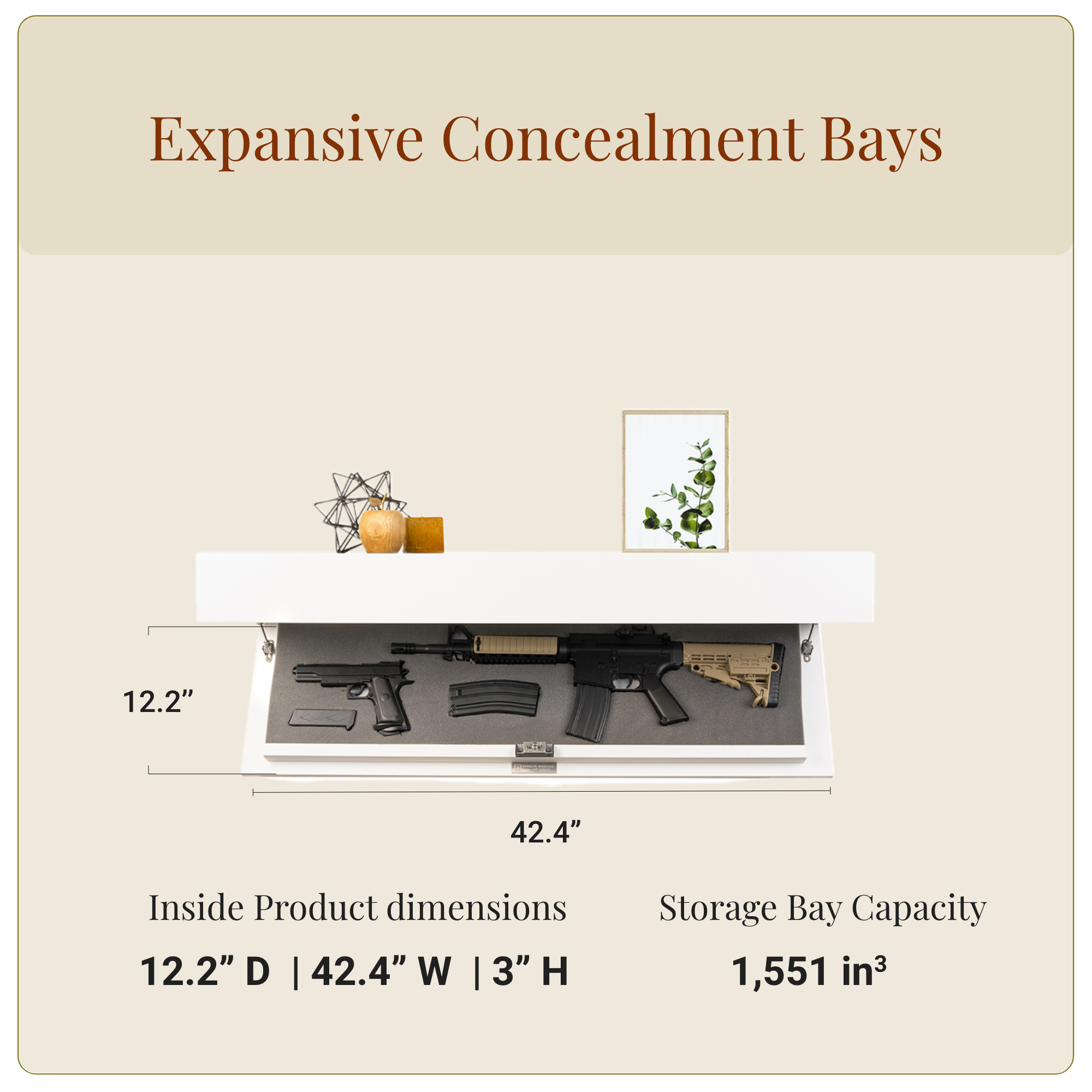 Yankee Rifle Concealment Shelf (Brilliant White)